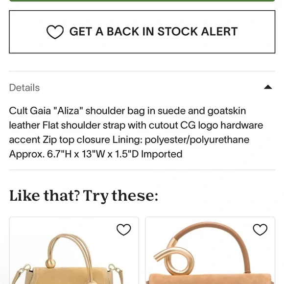 NEW Cult Gaia Aliza Logo Suede Shoulder Bag - Picture 5 of 13